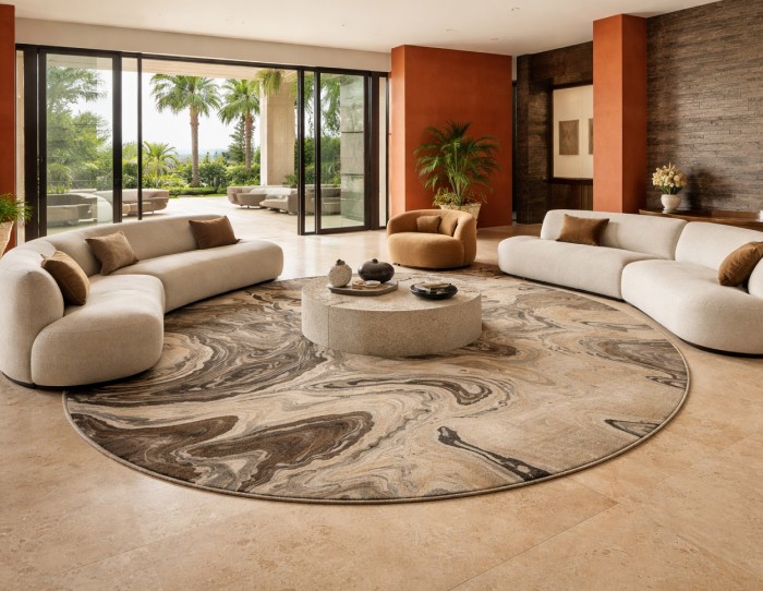 Abstract round rugs